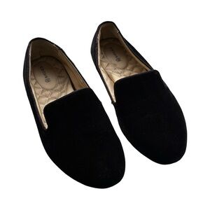 Birdies The Starling Black Slip-On Loafers in Black Velvet
